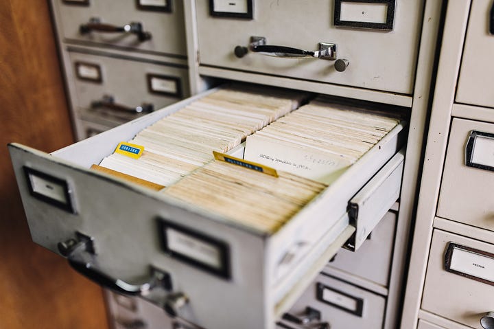 Cabinet with papers